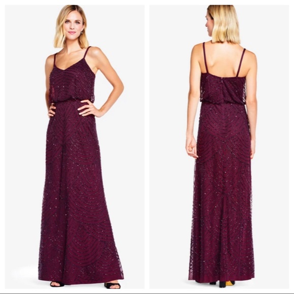 Adrianna Papell Dresses & Skirts - Adrianna Papell Art Deco BEADED BLOUSON GOWN NWT